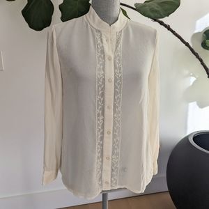Banana Republic Silk Embroidered Blouse